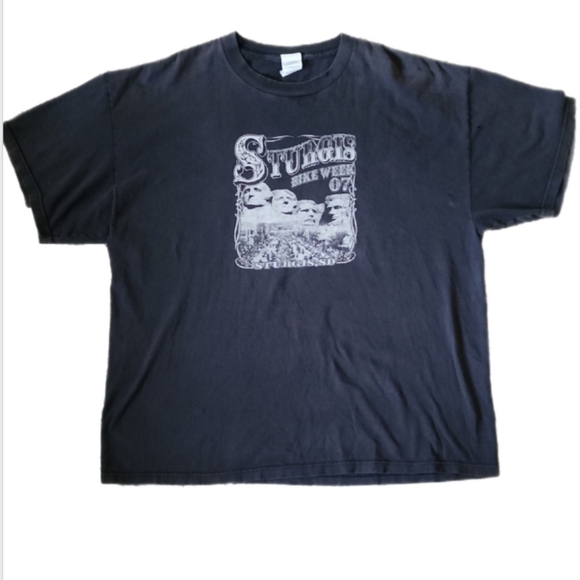 Delta Other - Sturgis Bikeweek 2007 Grunge Graphic Tee - Faded Black